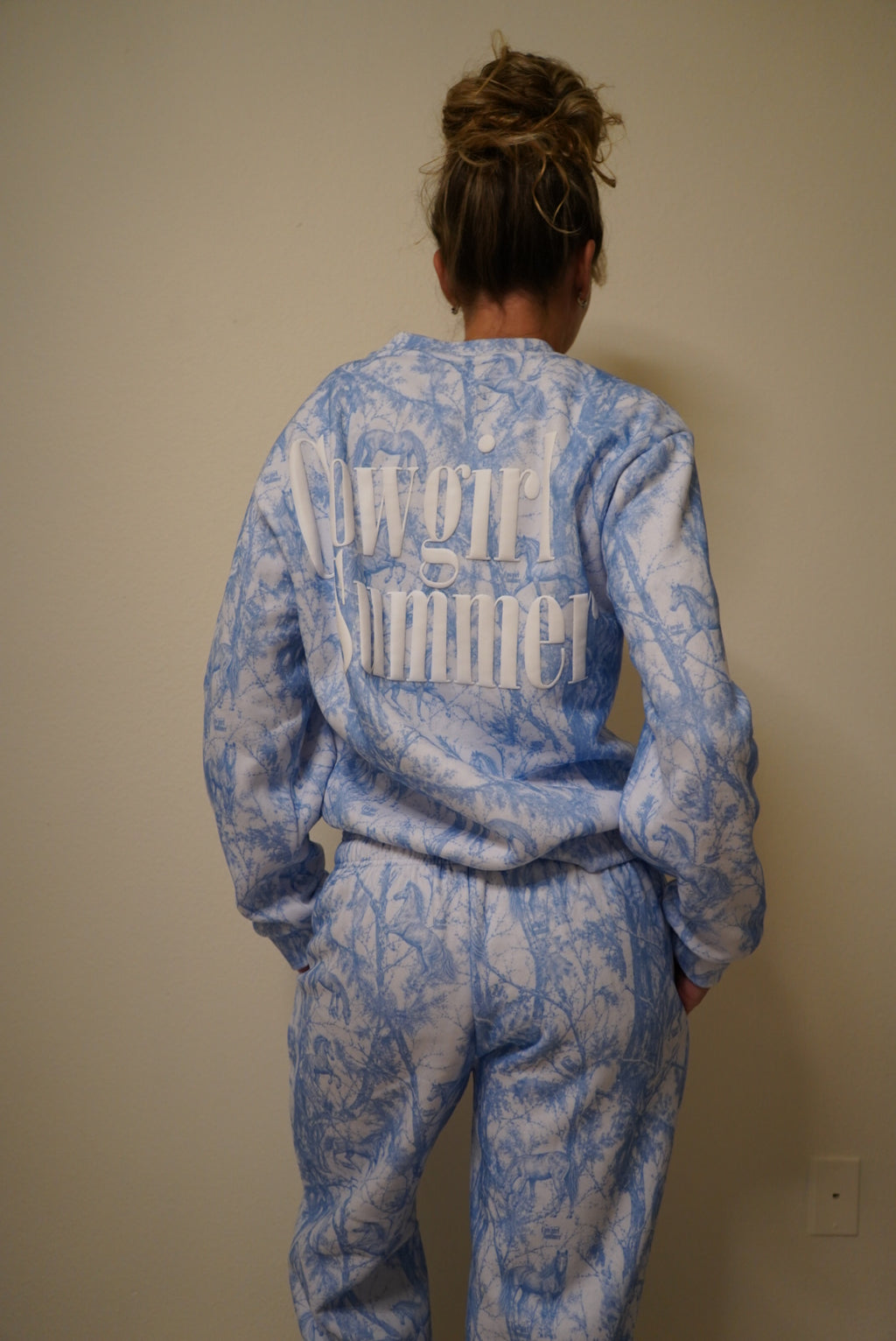 Blue Horse Camo Crewneck