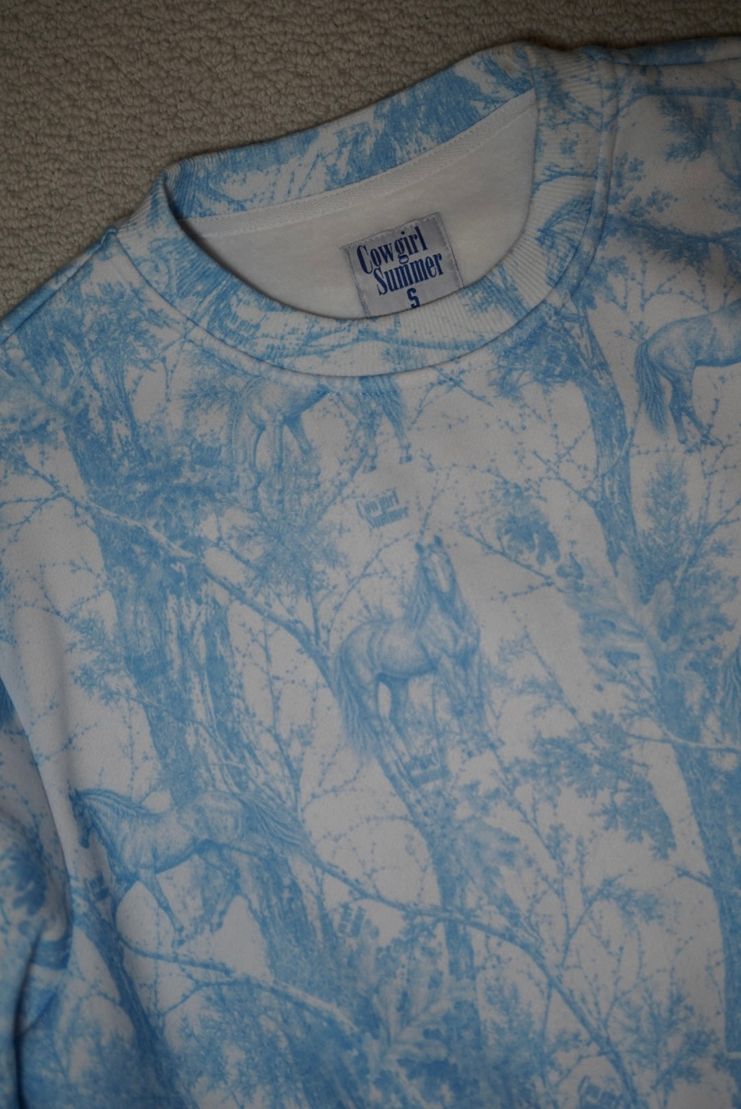 Blue Horse Camo Crewneck