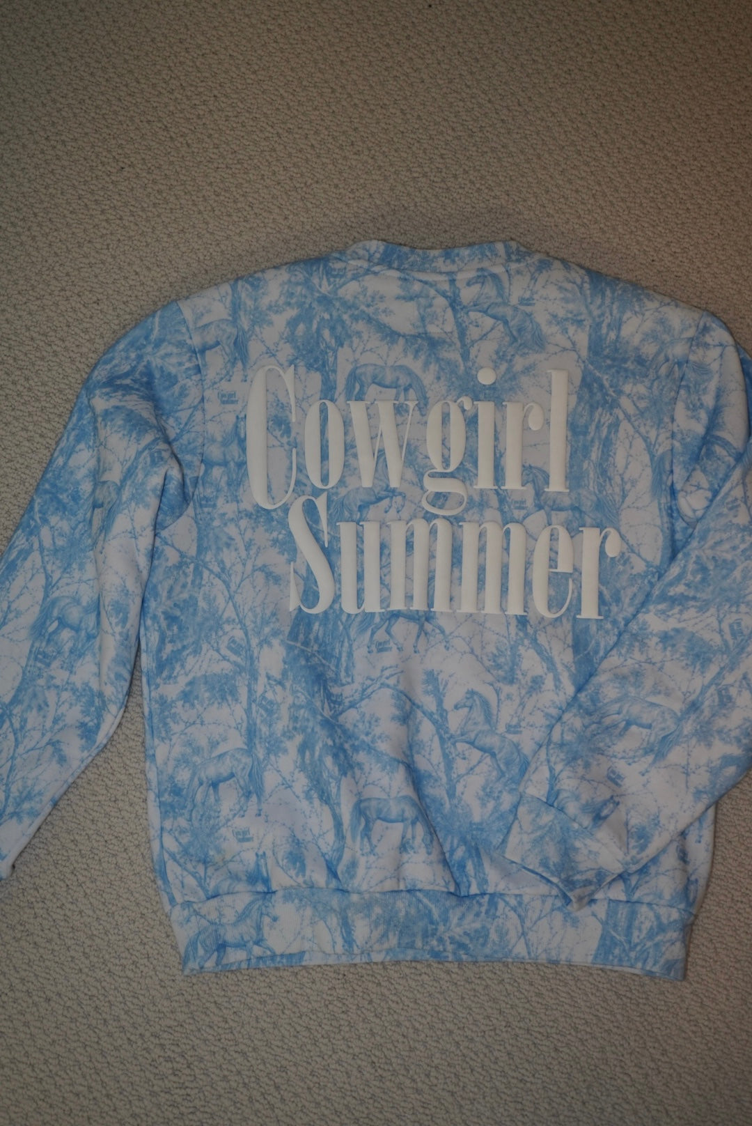Blue Horse Camo Crewneck