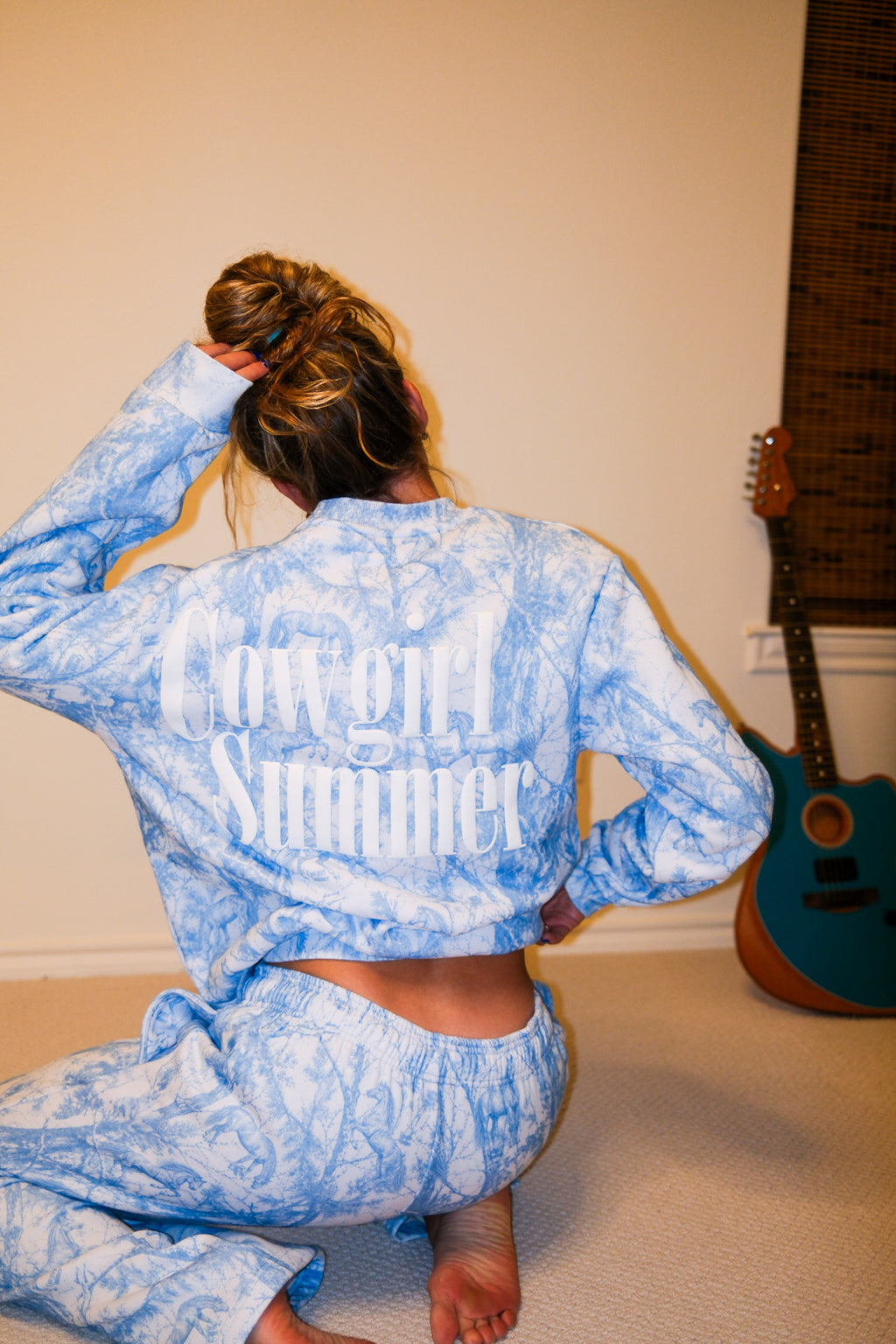 Blue Horse Camo Crewneck